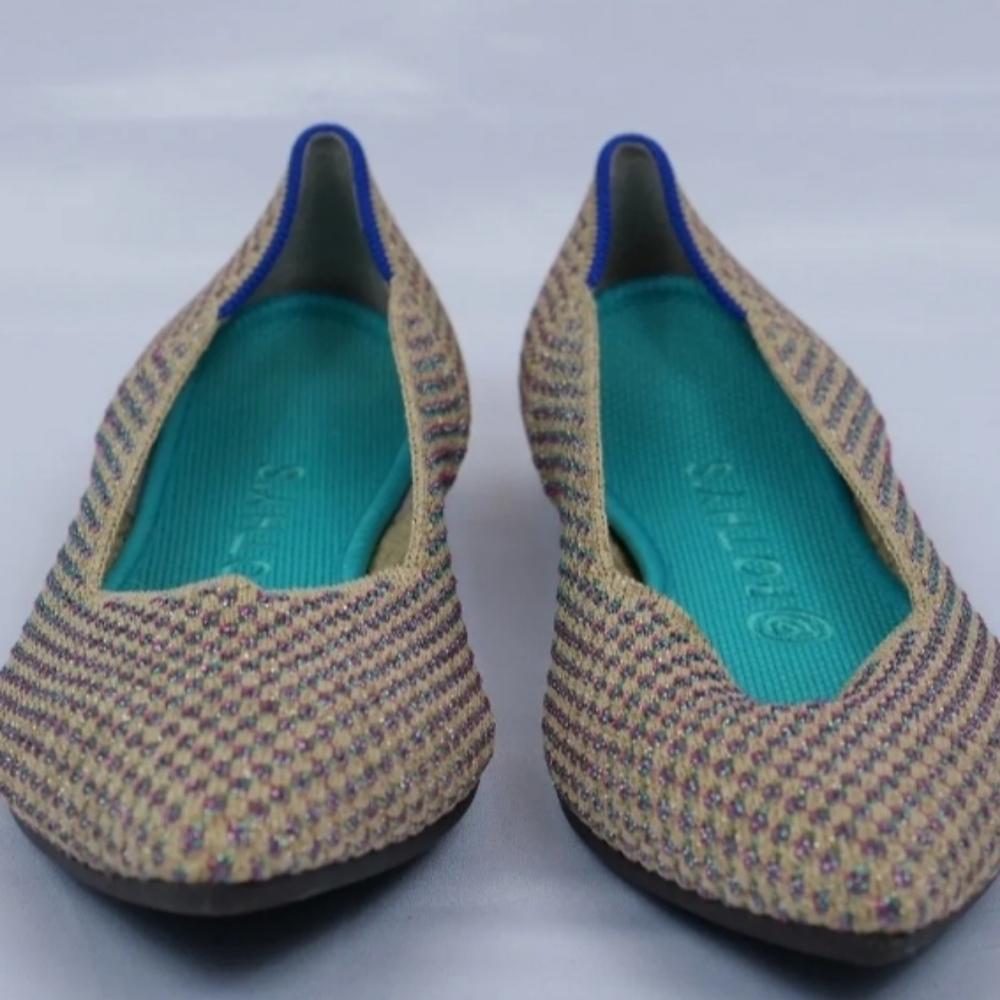 Rothys Multi Metallic The Point Flats Sparkling L… - image 2